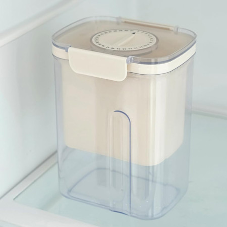 Kit Presa Pentru Branza, Cyrax, Filtru de Iaurt, Strecuratoare de Iaurt Grecesc, Filtru de lapte, 18x9.7x13 cm, Lingura Verde 20x1.6 cm, Alb