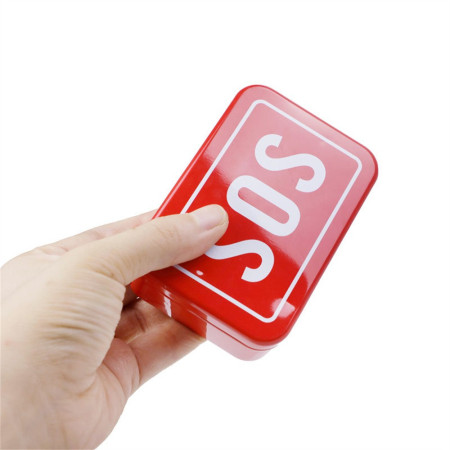 Kit supravietuire multifunctional  Instrumente profesionale, tip cutie, pentru Camping, Drumetii, Aventuri in aer liber, borseta inclusa, rosu