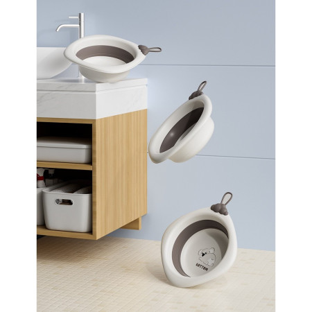 Cada Pliabila pentru Baie pentru Copii, Cyrax, Cadita pentru Bebelusi, Model Romb Koala, Gri, 30x30x3.5 cm, 4L