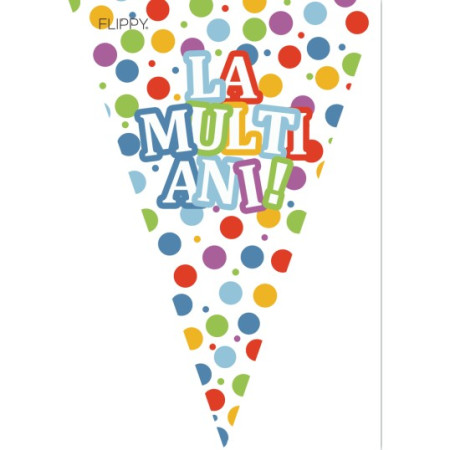 Set 10 Stegulete Tip Banner, Cyrax, Colectia LA MULTI ANI , 270 cm Lungime, din Hartie Cretata, Multicolor