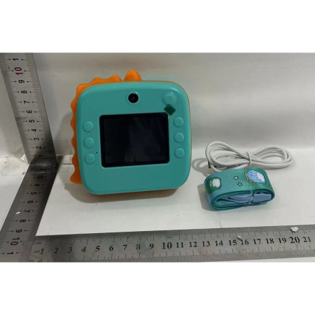 Camera Instantanee pentru Copii, Cyrax, Camera Frontala + Selfie, cu Functie de Printare, Cablu USB-C, Bluetooth, Compatibil iOS/Android, Model Dinozaur, Snur Inclus, Verde