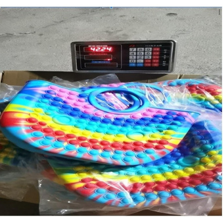 Jucarie Antistres din silicon Cyrax, Pop It Now And Flip It, Geanta mare, 28 cm, Multicolor, Model 3