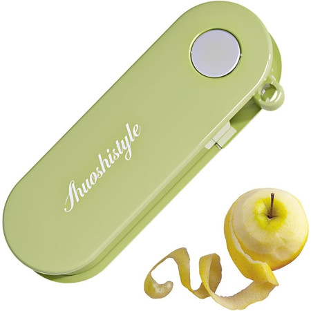 Peeler pentru Legume si Fructe, Cyrax, 3.6 x 9.1 cm, Multifunctional, Curatator Pliabil, din ABS si Otel Inoxidabil, Verde