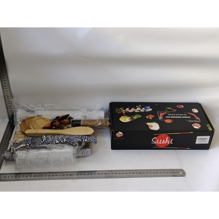 Set Ustensile pentru Sushi, Cyrax, Set din 24 Accesorii pentru Sushi, Set pentru Sushi HOME MADE, Cutit Inclus, Forme, Betisoare, Multicolor
