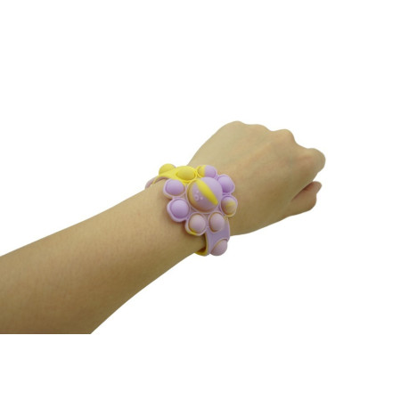 Cyrax Jucarie antistres din silicon, Bratara caracatita reversibila, Multicolor/Galben