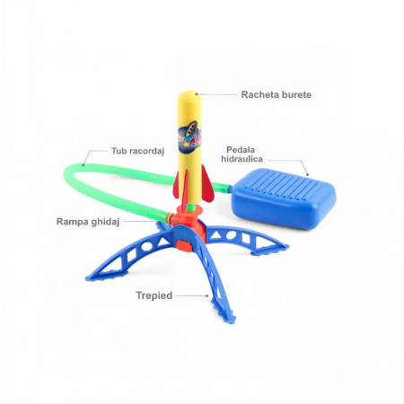 Jucarie pentru copii, Cyrax, lansator rachete cu piciorul, 3 rachete fara lumini