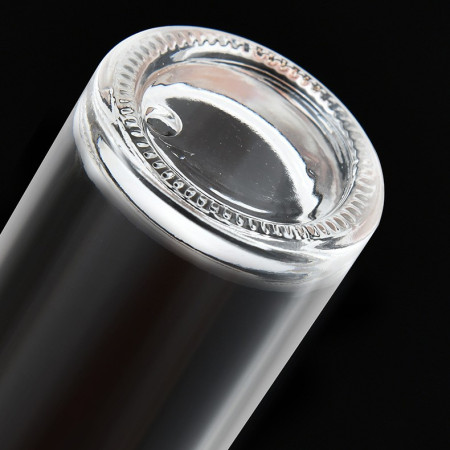 Sticla Pulverizator pentru Bucatariei, Cyrax, Spray pentru Gratar, din Sticla cu Capac din Inox, 18 x 4.2 cm, volum 100 ml, Trasnparenta cu Capac Gri