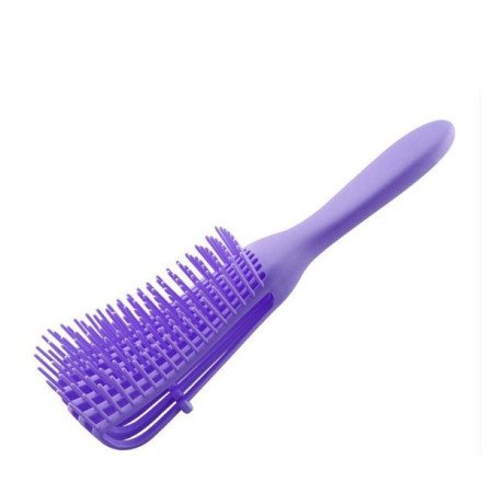 Perie Flexibila, Cyrax, pentru Descurcat Par Cret/Umed si Uscat, 8 Brate Mobile, din TPE, 24.5 x 4.5 x 2 cm, Mov