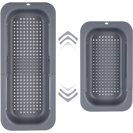 Cos pentru Scurgere Chiuveta de Bucatarie, Cyrax, Plastic, Telescopic, 36x20x5 cm, Gri