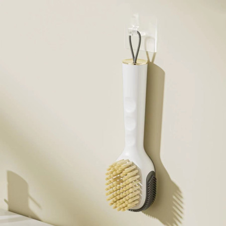 Perie pentru Curatare Incaltaminte cu Recipient pentru Detergent,  Perie Multifunctionala pentru Incaltaminte si Lenjerie, cu Peri Moi, Fara Deteriorare, 22x6x4 cm, Culoare Alb