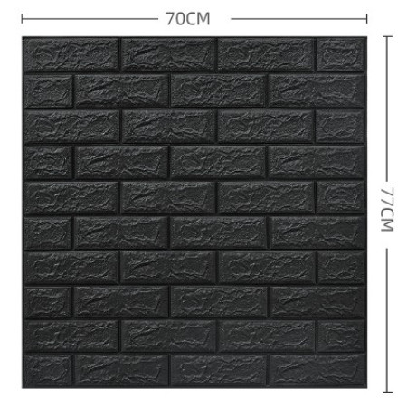 Set 10 Placi Tapet 3D,  70 x 77 cm, Grosime 3 mm, din Polietilena, Model Caramida, Suprafata acoperita 5.3 mp, Gri Antracit