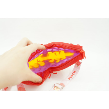 Jucarie antistres din silicon, Cyrax, Pop It Now and Flip It, Geanta de umar, Fluture, Galben/Mov