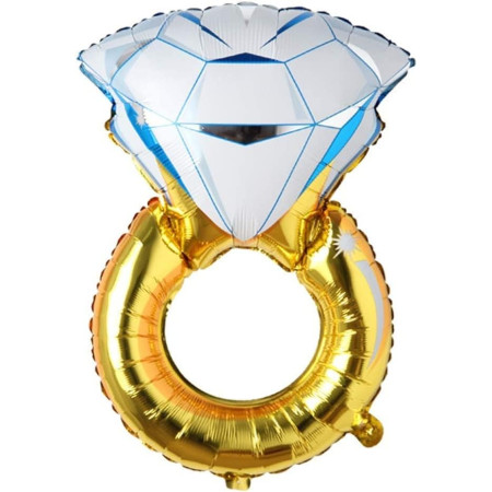 Set Baloane din Folie Metalizata, Cyrax, Model Miss to Mrs cu Inel de Logodna, Litere de 40 cm, Tema Iubire, Baloane Party, Ambalaj Individual, Pai Inclus, Umflare cu Aer sau Heliu, Argintiu