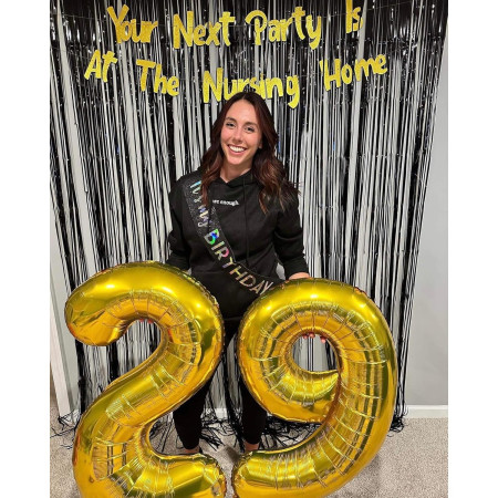 Balon din Folie Metalizata Cyrax, Figurina Cifra, Tema Aniversare 100 cm, Ambalaj Individual, Pai inclus, Umflare cu Aer sau Heliu, Auriu, Cifra 9