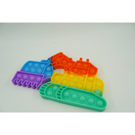 Jucarie antistres din silicon Cyrax, Pop it Now and Flip It ,Excavator ,Multicolor ,Model 4