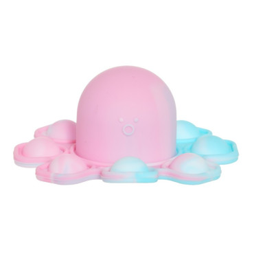 Jucarie Antistres, Cyrax, Tip Pop It, Caracatita Reversibila, din Silicon, 20 x 10 cm, Multicolor/Lila