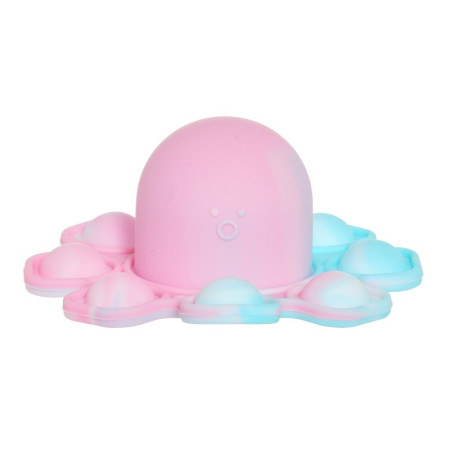 Jucarie Antistres, Cyrax, Tip Pop It, Caracatita Reversibila, din Silicon, 20 x 10 cm, Multicolor/Lila