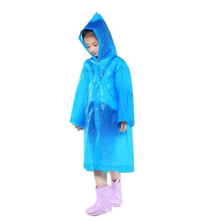 Pelerina de Ploaie,  pentru Copii 100-145 cm, din EVA, Impermeabila, Inchidere cu Capse, Albastru
