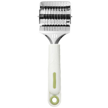 Dispozitiv de taiat Taietei, Cyrax, din Plastic cu Inox Razatoare, Curatator de Legume-Fructe, Maner Anti Alunecare, 22 x 6.5 cm Alb