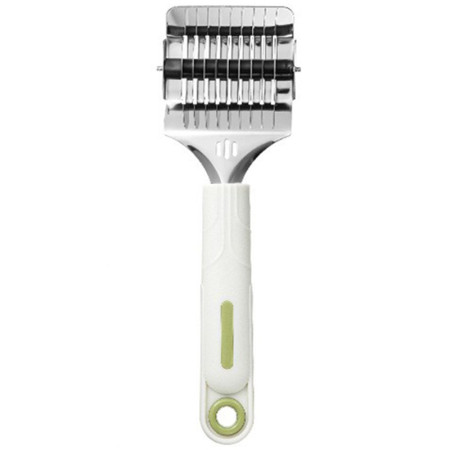 Dispozitiv de taiat Taietei, Cyrax, din Plastic cu Inox Razatoare, Curatator de Legume-Fructe, Maner Anti Alunecare, 22 x 6.5 cm Alb