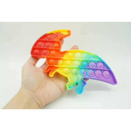 Jucarie antistres din silicon, Cyrax, Pop It Now and Flip It, Dinozaur mic, Multicolor V2