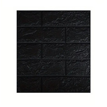 Set 10 Placi Tapet 3D,  35 x 38 cm, Grosime 3 mm, din Polietilena, Model Caramida, Suprafata acoperita 1.33 mp, Negru