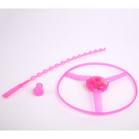 Jucarie Disc Zburator, Distractiv pentru Copii, Cyrax, Aruncator Manual din Plastic, cu Lumini, Roz