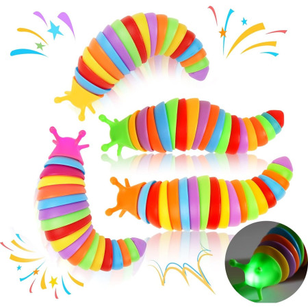 Jucarie Senzoriala Antistres, Cyrax, Fidget Toys, Omida Curcubeu, 18.6 cm, Functie de Luminat, +3 Ani, Multicolor