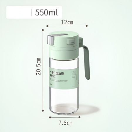 Dispenser pentru Ulei, Cyrax, Deschidere si Inchidere Automata a Rezervorul, cu Inductie Gravitationala, 550 ml, 12x7.6x20.5 cm, Verde