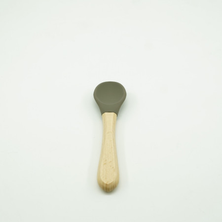 Set 8 piese diversificare bebelusi si copii din silicon Cyrax, baveta, farfurie compartimentata cu ventuza, bol cu ventuza, tacamuri din lemn si silicon, cana pentru gustari, fara alergeni, verde inchis