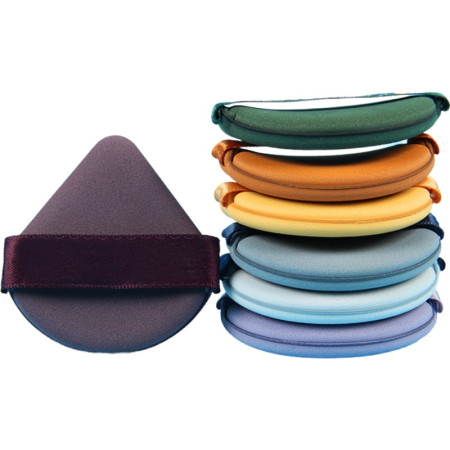 Set 7 Bureti de Machiaj  Cyrax, Reutilizabili, Utilizare Umeda sau Uscata, Powder Puff, 5.5 x 5.5 x 0.9 cm, Multicolor