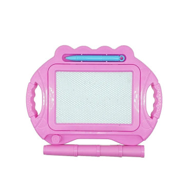 Tabla Magnetica pentru desen Cyrax, Pix, forma dreptunghi, dimensiuni 23x17 cm, Dezvolta Creativitatea, cu picioare suport, Roz