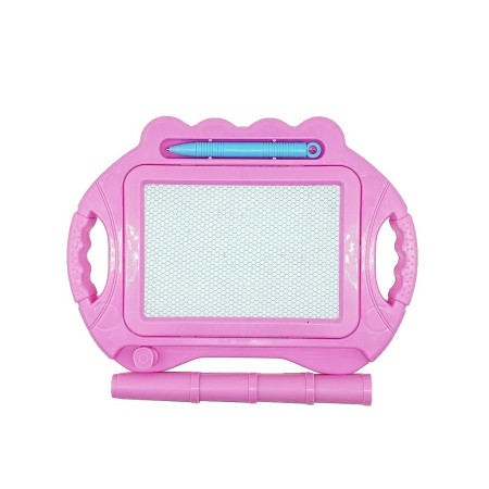 Tabla Magnetica pentru desen Cyrax, Pix, forma dreptunghi, dimensiuni 23x17 cm, Dezvolta Creativitatea, cu picioare suport, Roz