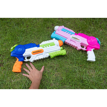 Set 2x Pistol cu Apa pentru Copii, Rezervor, Pentru Piscina/Plaja, Cyrax, 6ani+, Roz + Albastru, 1000 ML