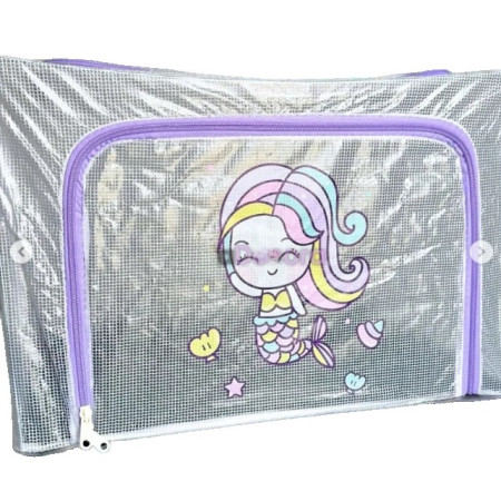 Cutie de Depozitare,  pentru Camera Copiilor, 66L, din PVC, Model Sirena, 50 x 40 x 33 cm, Transparent