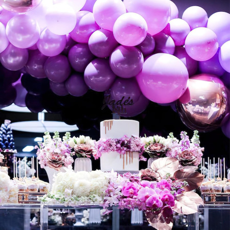 Set 10 Baloane din Latex Chrome, Cyrax, Model Party, 23 cm, Diferite Nuante Mov, 2.2 g