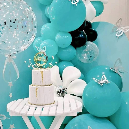 Set 12 Baloane, Cyrax, din Latex Standard, 30 cm, Turcoaz