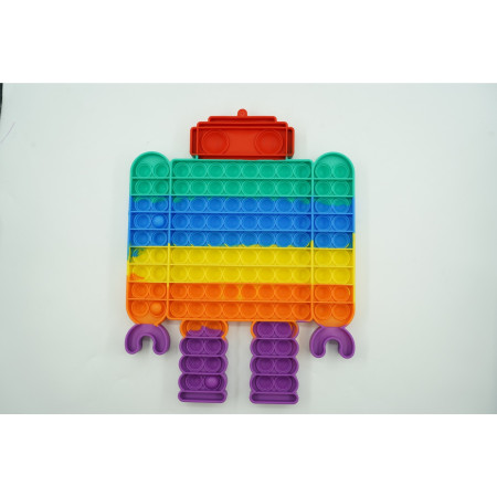 Jucarie antistres din silicon Cyrax, Pop it Now and Flip It ,Robot ,Multicolor ,Model 3