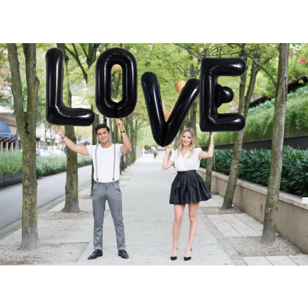 Balon Folie Metalizata Litera V, Cyrax, 40 cm, Umflati cu Heliu sau Aer, Ambalaj Individual, Pai inclus, Negru