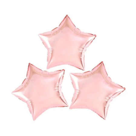 Balon din Folie Metalizata, Cyrax, Figurina Stea, Model Simplu, Tematica Aniversare, 40 cm, Ambalaj Individual, Pai Inclus, Umflare cu Aer sau Heliu, Rose