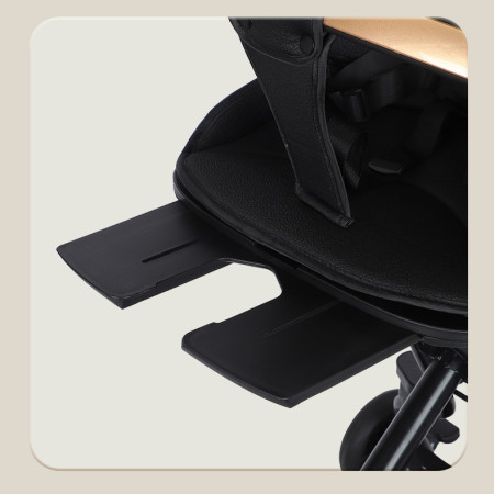 Carucior Sport Cyrax 3in1, 6-36 Luni, Reversibil, Pliabil, Tavita pentru Masa, Pozitie de Somn, Centura de Siguranta, Roti 360, Suport Pahar, Copertina pentru Soare, 32x63x95cm, Negru Model Pisicute