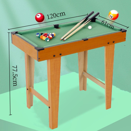 Mini Masa de Biliard pentru Copii, Cyrax, Durabil, Usor de Transportat, 2 Tacuri, 16 Bile, 120x61x77.5 cm