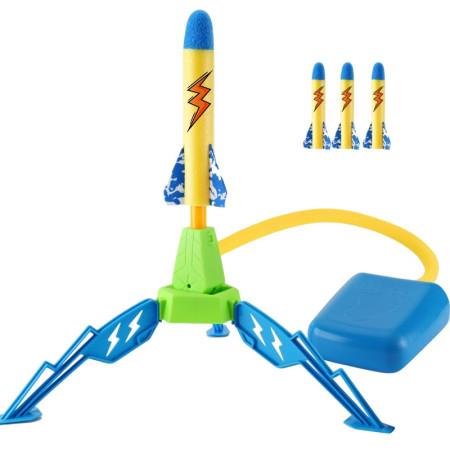 Jucarie pentru Copii, Cyrax, Lansator de Rachete cu Piciorul, un Singur Lansator, 3 Rachete cu Lumini, 40.5 cm Inaltime, Multicolor