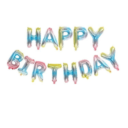 Set baloane folie Cyrax, Happy Birthday, 40 cm, multicolor