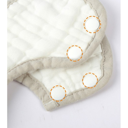 Baveta Tip Floare, Cyrax, din Bumbac, pentru Copii 0-12 Luni, Rezistenta la apa, 8 Straturi, Model Tricotat cu Ursulet, 26 x 29 cm, Alb