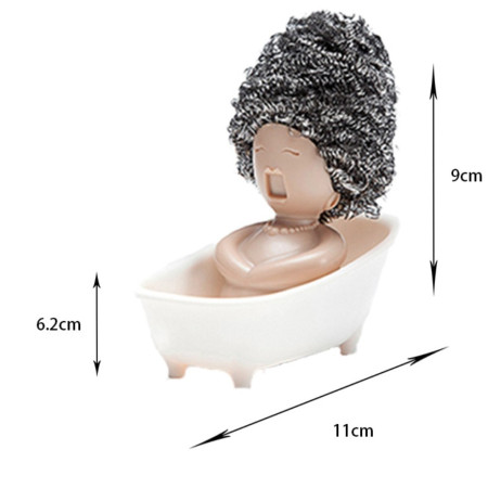 Suport pentru Spalat Vase, Cyrax, pentru Burete/Sarma, Model Cada, Alb/Bej