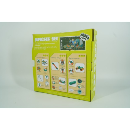 Cyrax Set camping micutul explorator pentru exterior, 3 accesorii vestimentare, 9 ustensile de joaca, 8 carti educative cu insecte, +3 ani, multicolor