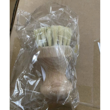 Perie de Curatat Vase si Alimente, Cyrax, din Lemn de Bambus, 8 x 5 cm, Perie din Sisal, Maro