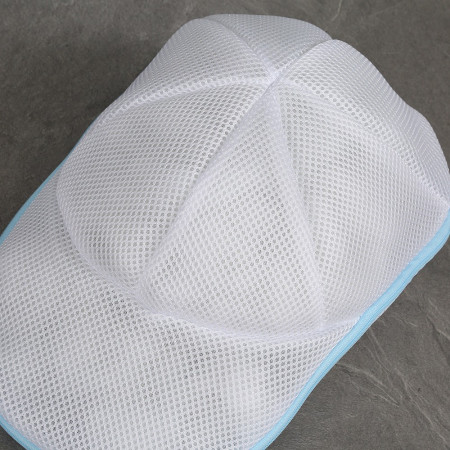 Husa de Spalare Sapca,  pentru Masina de Spalat, din Poliester, Circumferinta 53 cm, cu Fermoar, Alb/Albastru