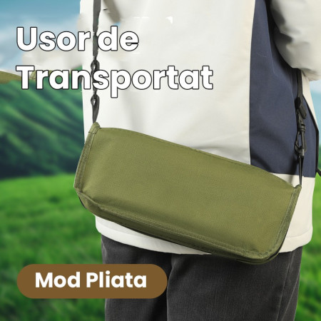 Scaun Taburet Pliabil pentru Camping,  pentru Adulti, Scaun Portabil, Pescuit, din Panza Oxford si Cadru Metalic, Mare 31 x 29 x 25 cm, Verde